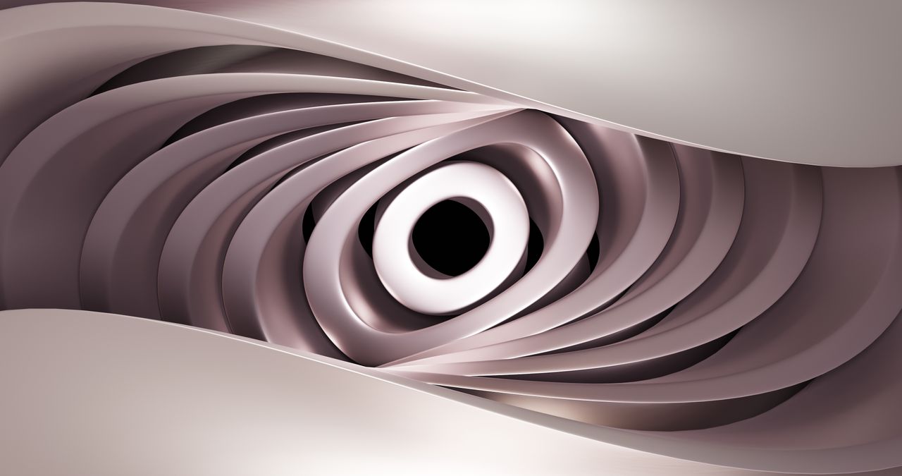 Futuristic abstract image with layered designs creating a sense of depth and motion.